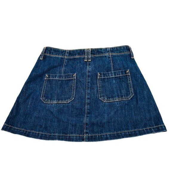 Hollister Denim Mini Skirt 13.5 Inch Length Button Closure Womens Size 1 Blue - Picture 2 of 6